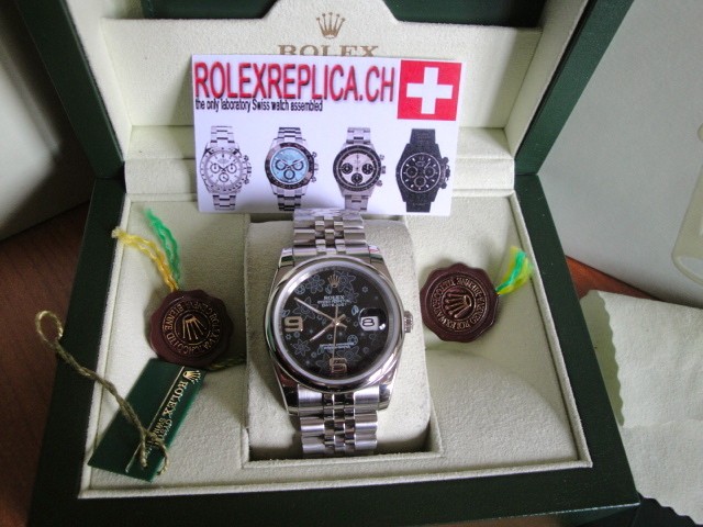 Rolex replica datejust flower black edition