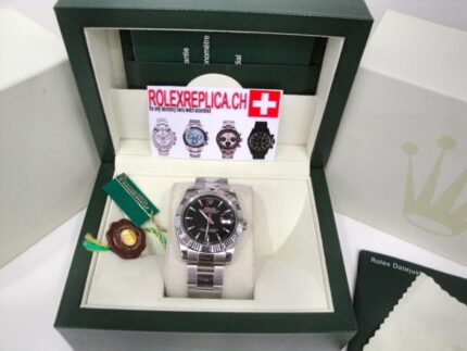 Rolex replica turnograph acciaio black imitazione orologi