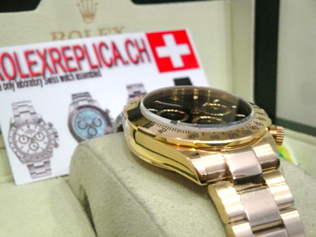 Rolex replica daytona oro giallo classic edition black dial imitazione replica orolgoio