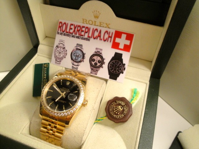 Rolex replica datejust full brillantine oro giallo imitazione replica orologio jubilèè