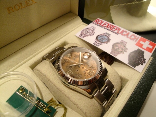 Rolex replica datejust flower brown oyster orologio replica imitazione