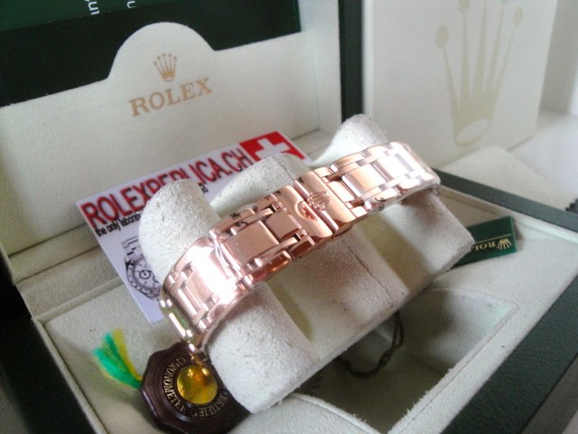 Rolex replica pearlmaster rosè gold orange bezel orologio replica lady