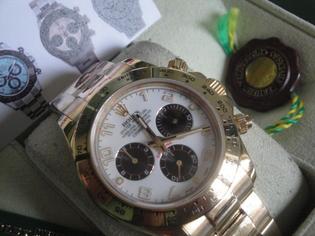 Rolex replica daytona dial panda gold yellow imitazione replica orologio