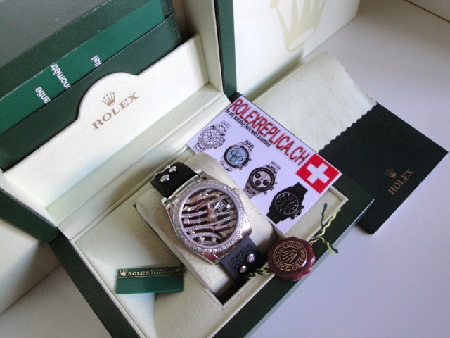 Rolex replica datejust zebra edition full pavè brillantine dial orologio replica imitazione