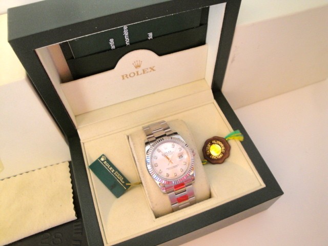 Rolex replica datejust acciaio argentèè brillanti orologio replica imitazione