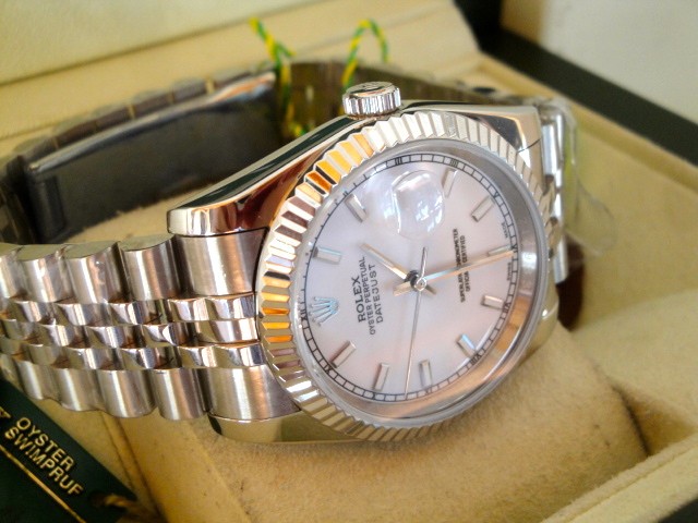 Rolex replica datejust acciaio bianco barrette orologio replica imitazione
